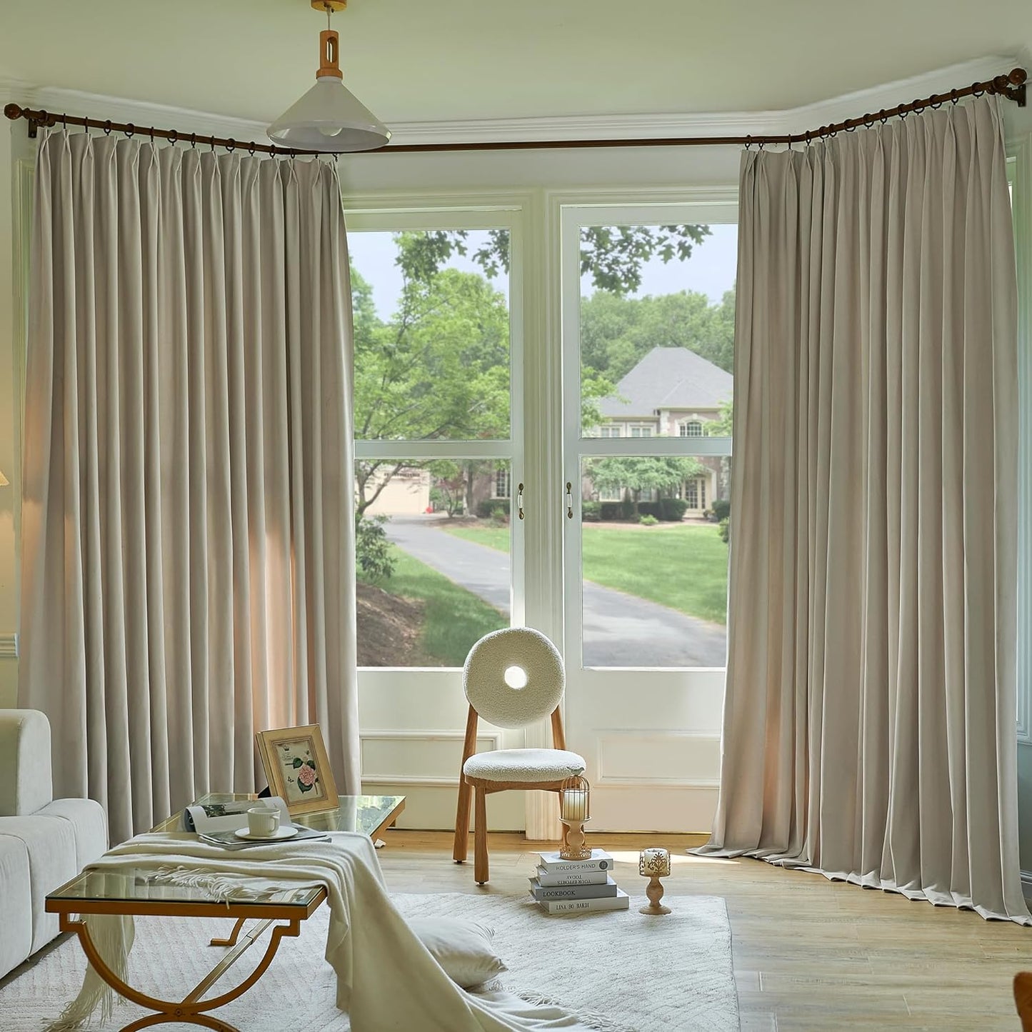 Room Darkening Velvet Curtain - 108 Camel Beige