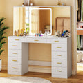 Vanity Desk with Mirror and Lights 47.2in Makeup Vanity - Bright