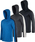 Men's Dry Fit Wicking Long Sleeve Hoodie 3-Pack - Active Comfort
