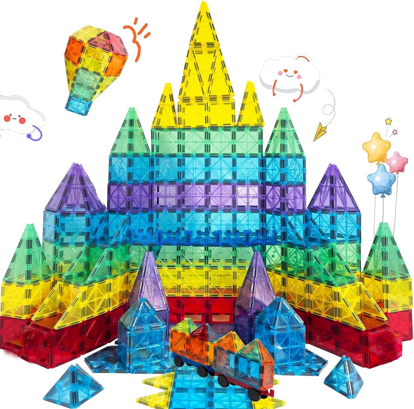 Magnetic Tiles 120PCS Building Blocks for Kids Educational Fun