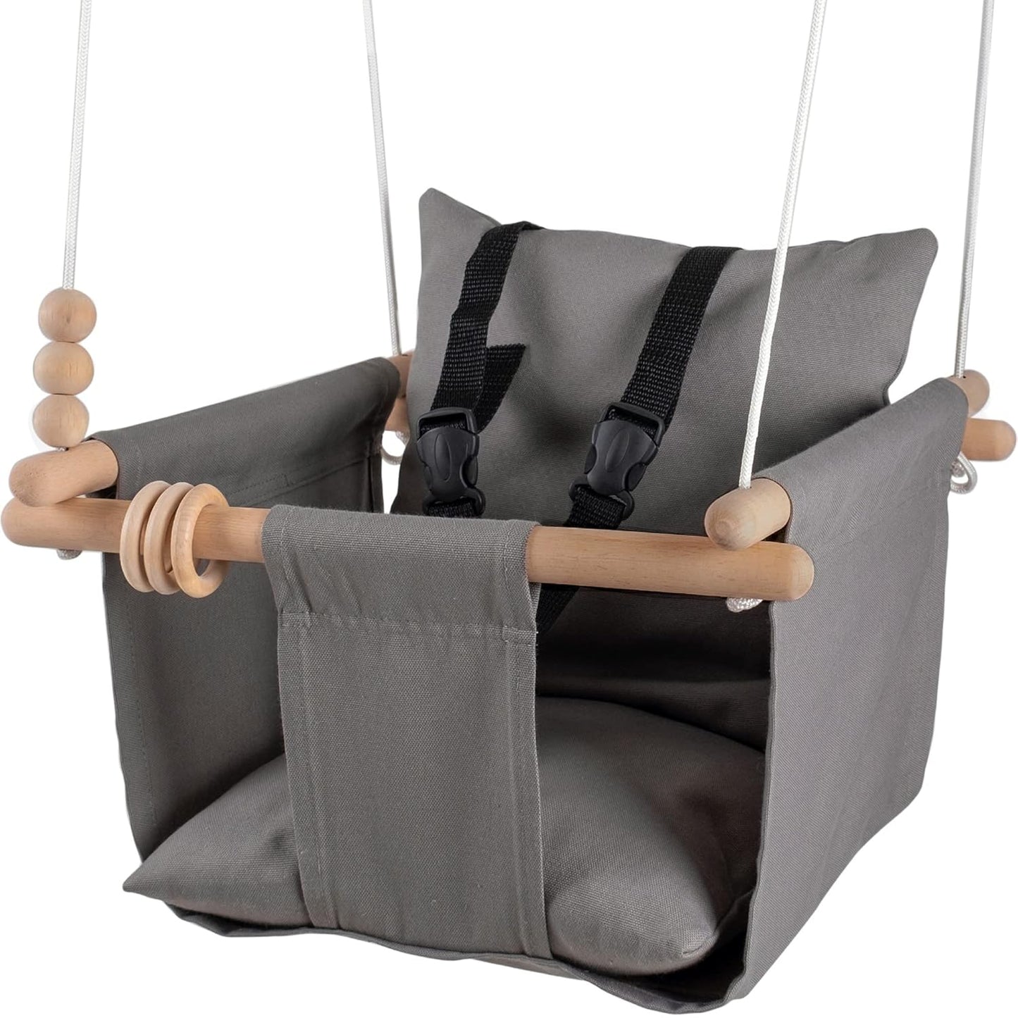 Safe & Versatile Baby Swing: 3-Point Harness, Easy Installation