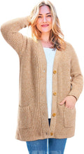 Plus Size Button-Front Shaker Cardigan for Women - Cozy Layering
