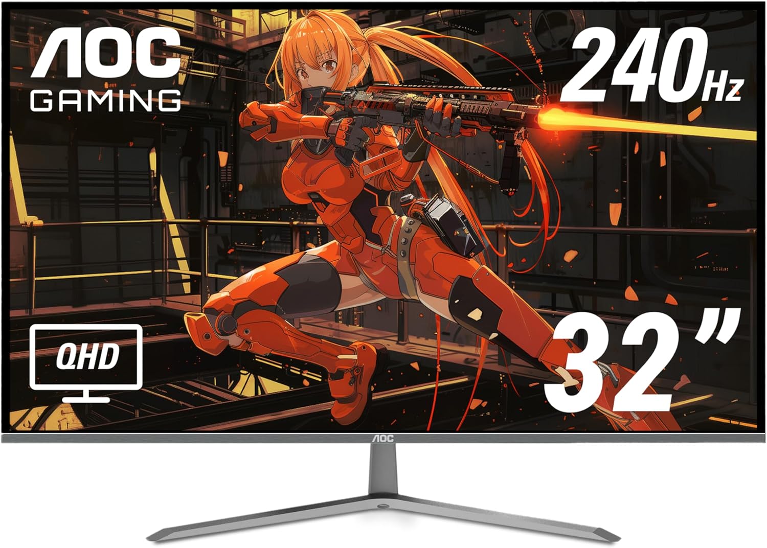 AOC 32 QHD Gaming Monitor: 240Hz, 0.5ms Response, HDR, Console Ready
