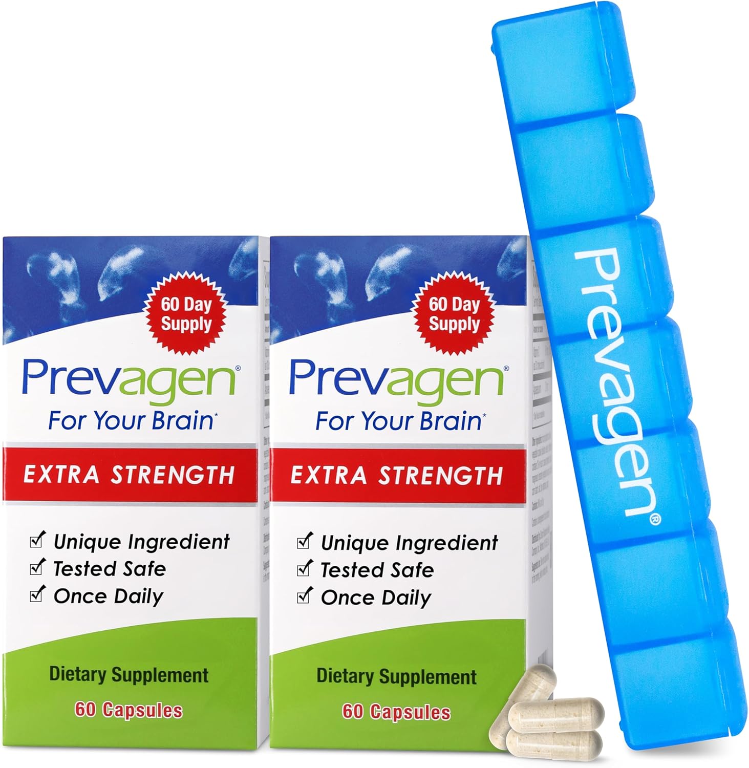 Prevagen Extra Strength Brain Supplement with 7-Day Pill Minder
