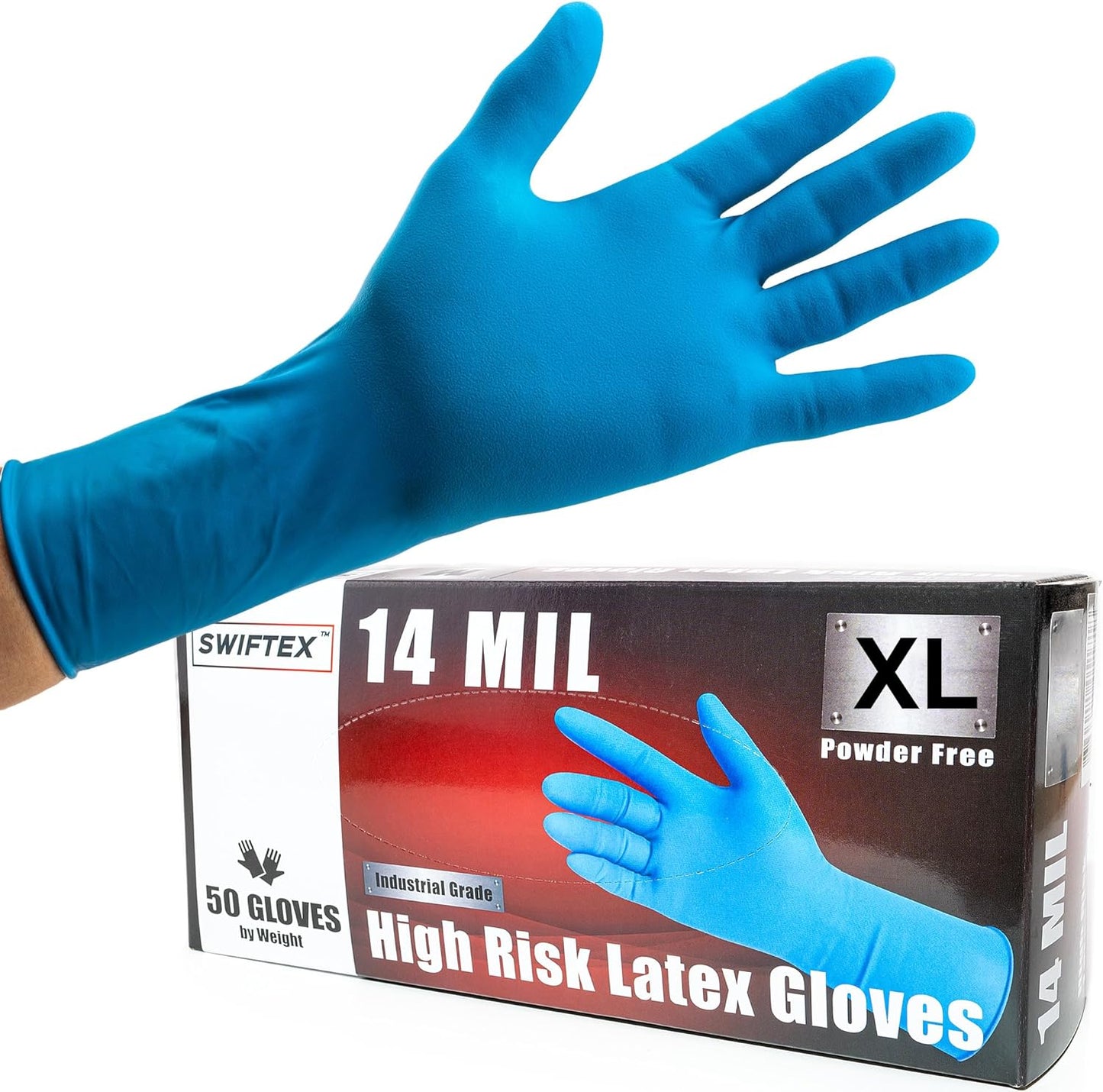 Heavy Duty Thick Latex Gloves for Industrial Use, 12in Length