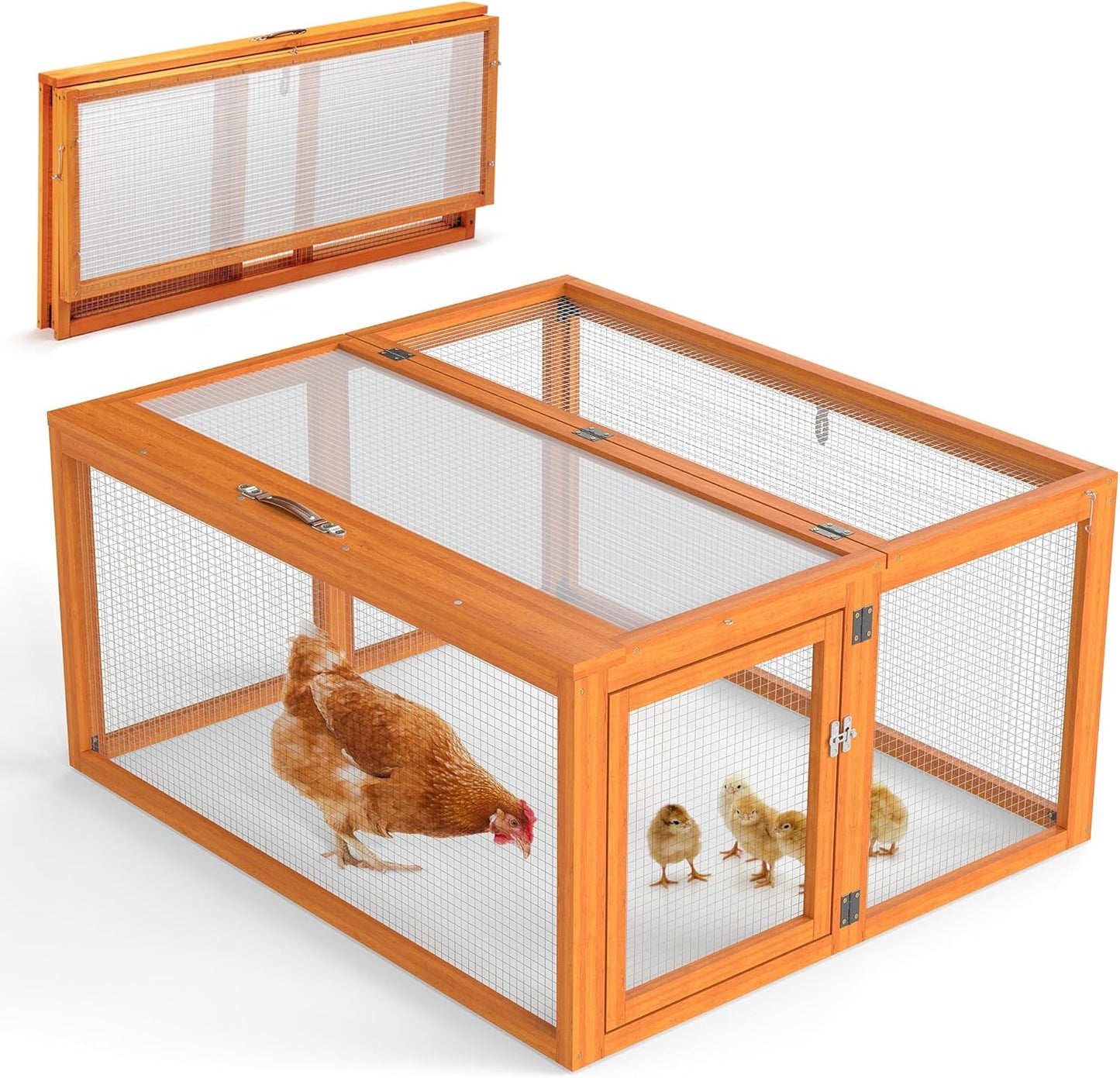 Portable Chicken Coop with UV-Proof Panel for Indoor Outdoor Use