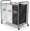 ROMOON Laundry Sorter 3 Section Rolling Hamper - Organized Family