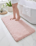 Pink Bathroom Rug 24x48 Non Slip Fluffy Bath Mat - Soft Plush