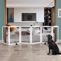 Freestanding Dog Fence Indoor Foldable Gate - 6-Panel Extra Wide Pet