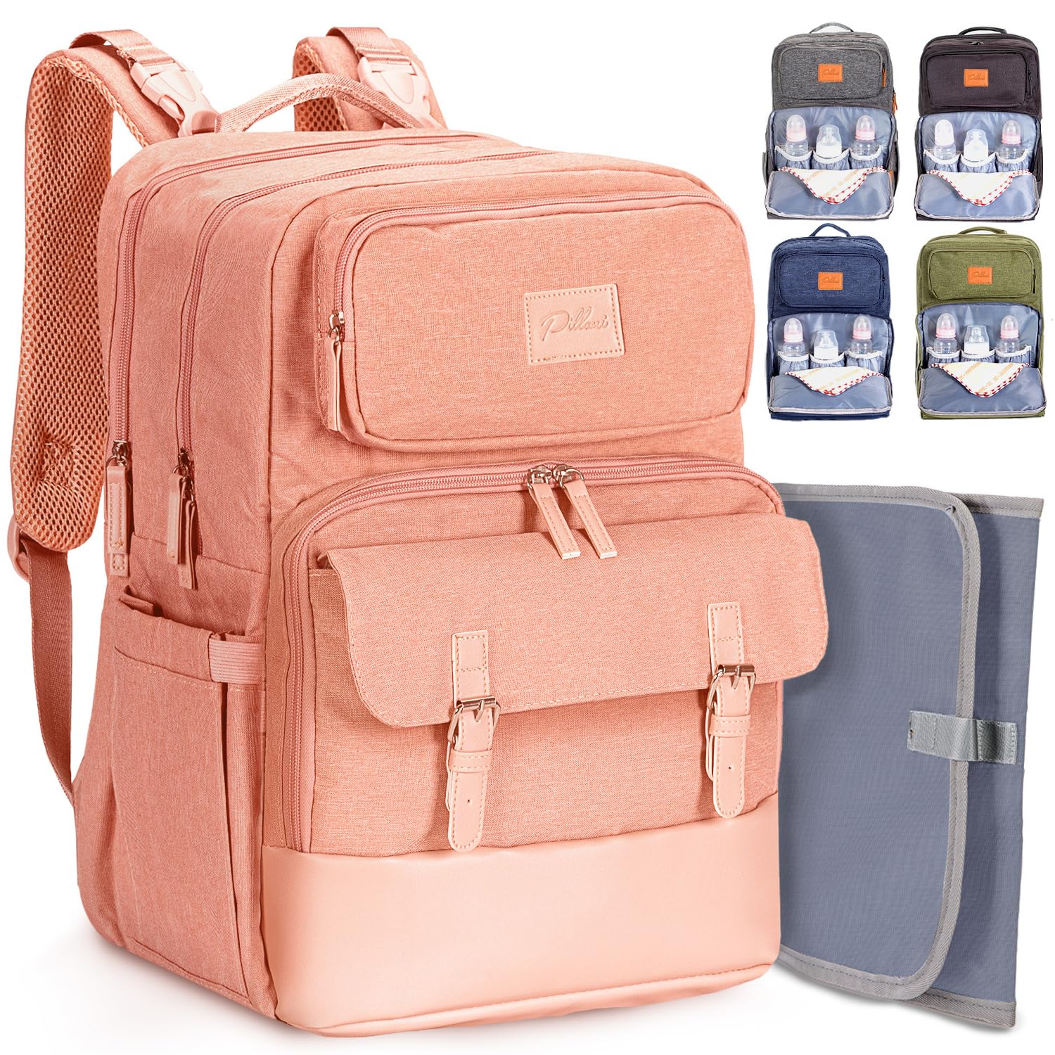 PILLANI Large Travel Diaper Bag - Baby Registry Essential
