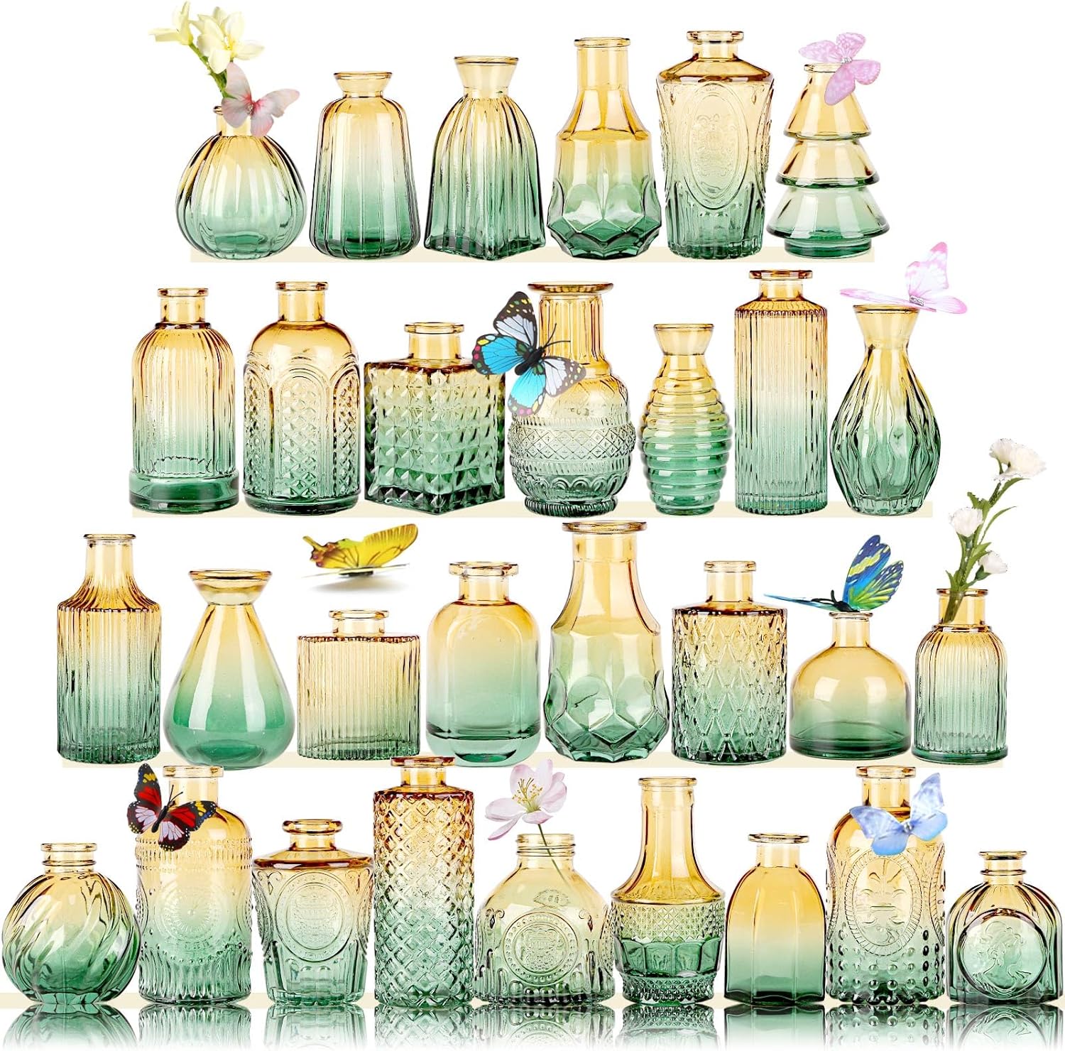 Glass Bud Vases Set of 30 Pcs for Elegant Wedding Decor