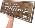 Personalized Family Name Sign - Custom Art Deco Wood Wall Plaque