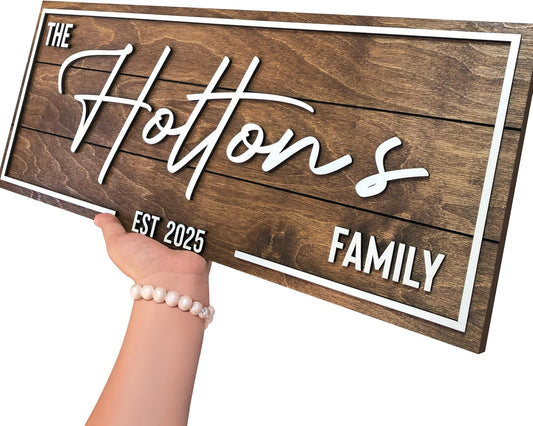 Personalized Family Name Sign - Custom Art Deco Wall Decor
