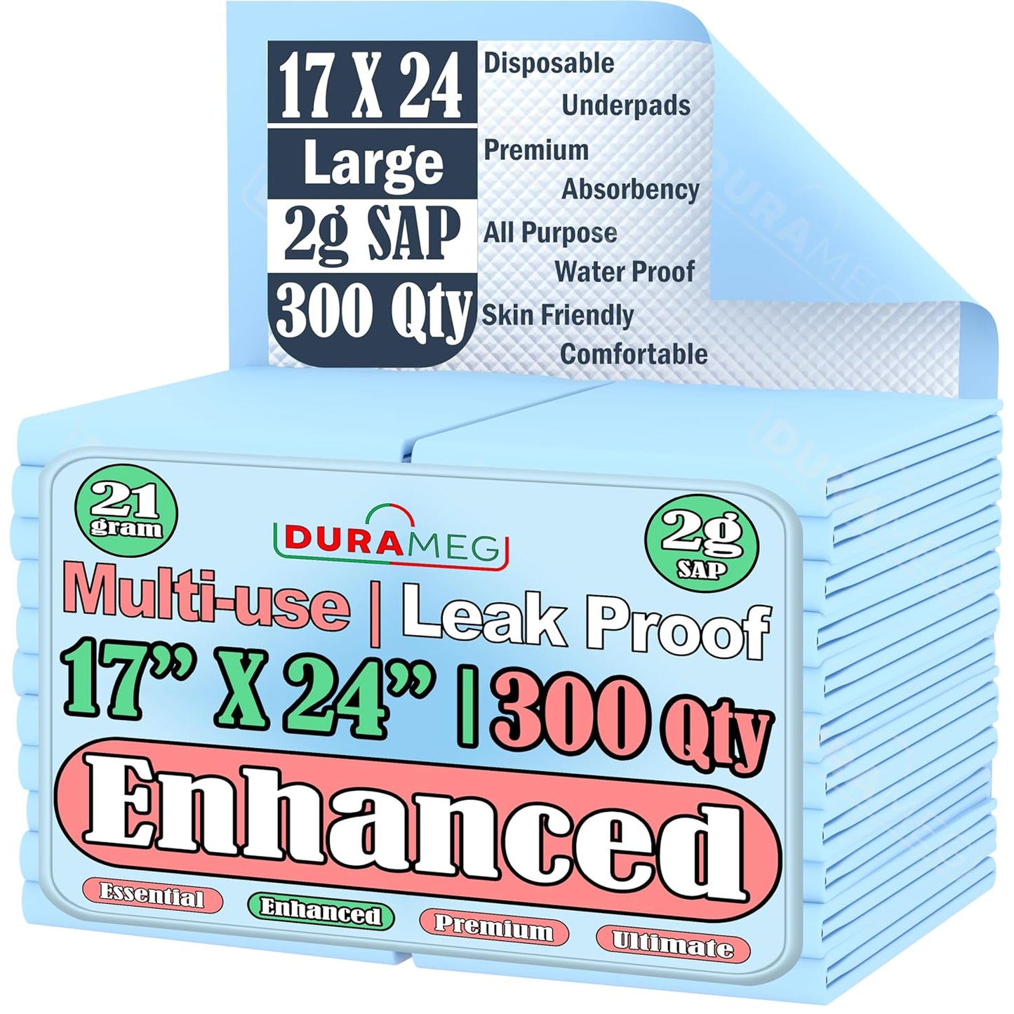 Chucks Disposable Underpads for Incontinence and Pets 300 Count