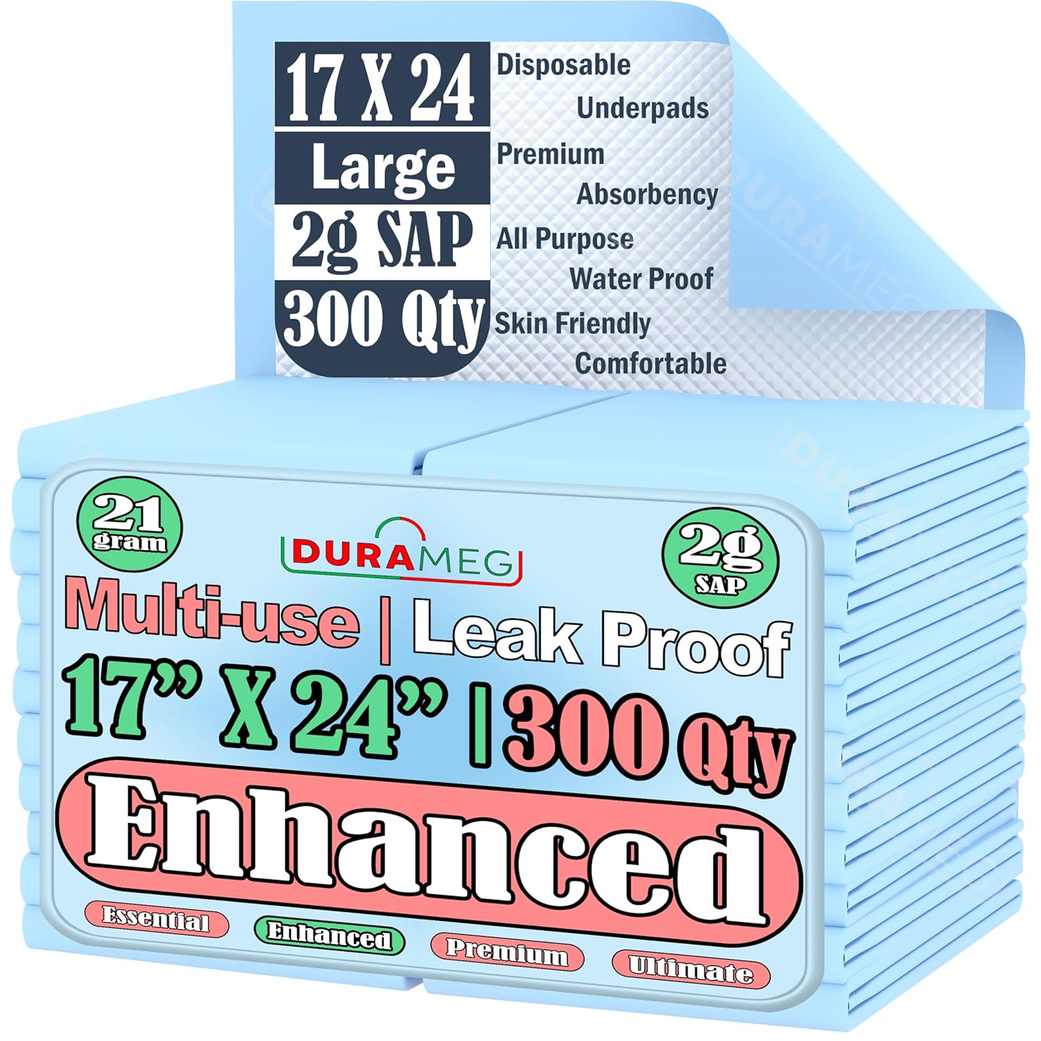 Chucks Disposable Underpads for Incontinence and Pets 300 Count