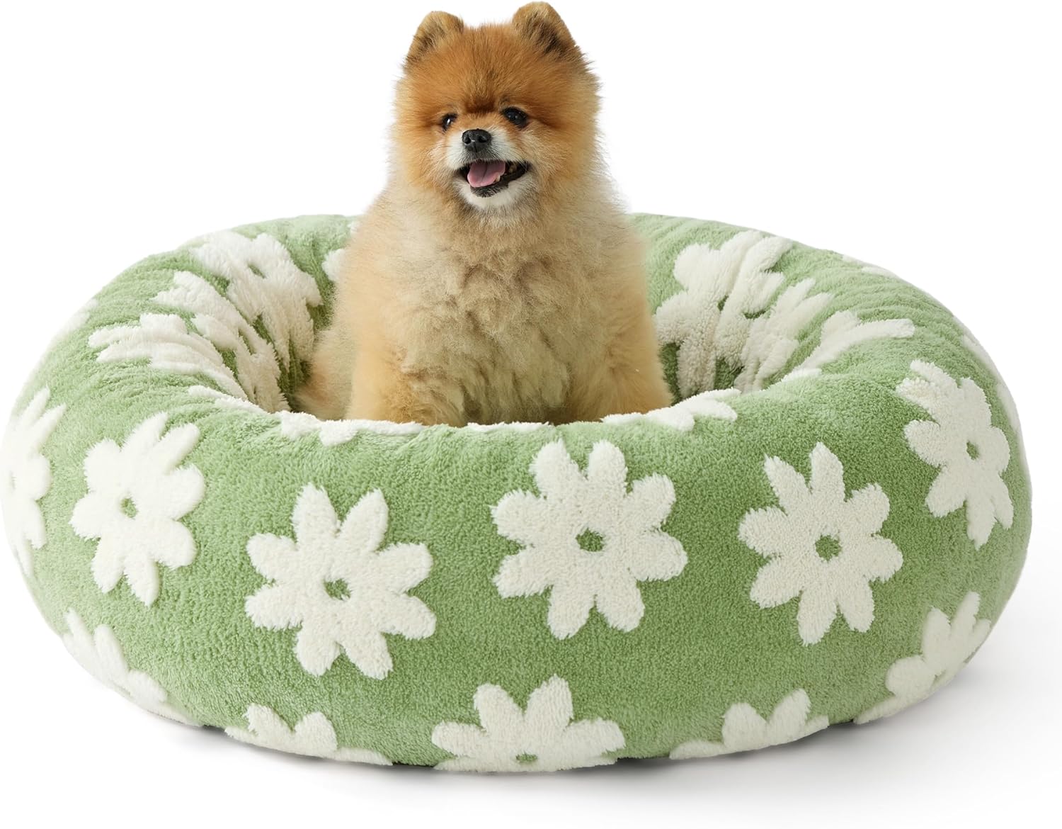 LE SURE Donut Small Dog Bed for Cats and Dogs - 27 Inch Green