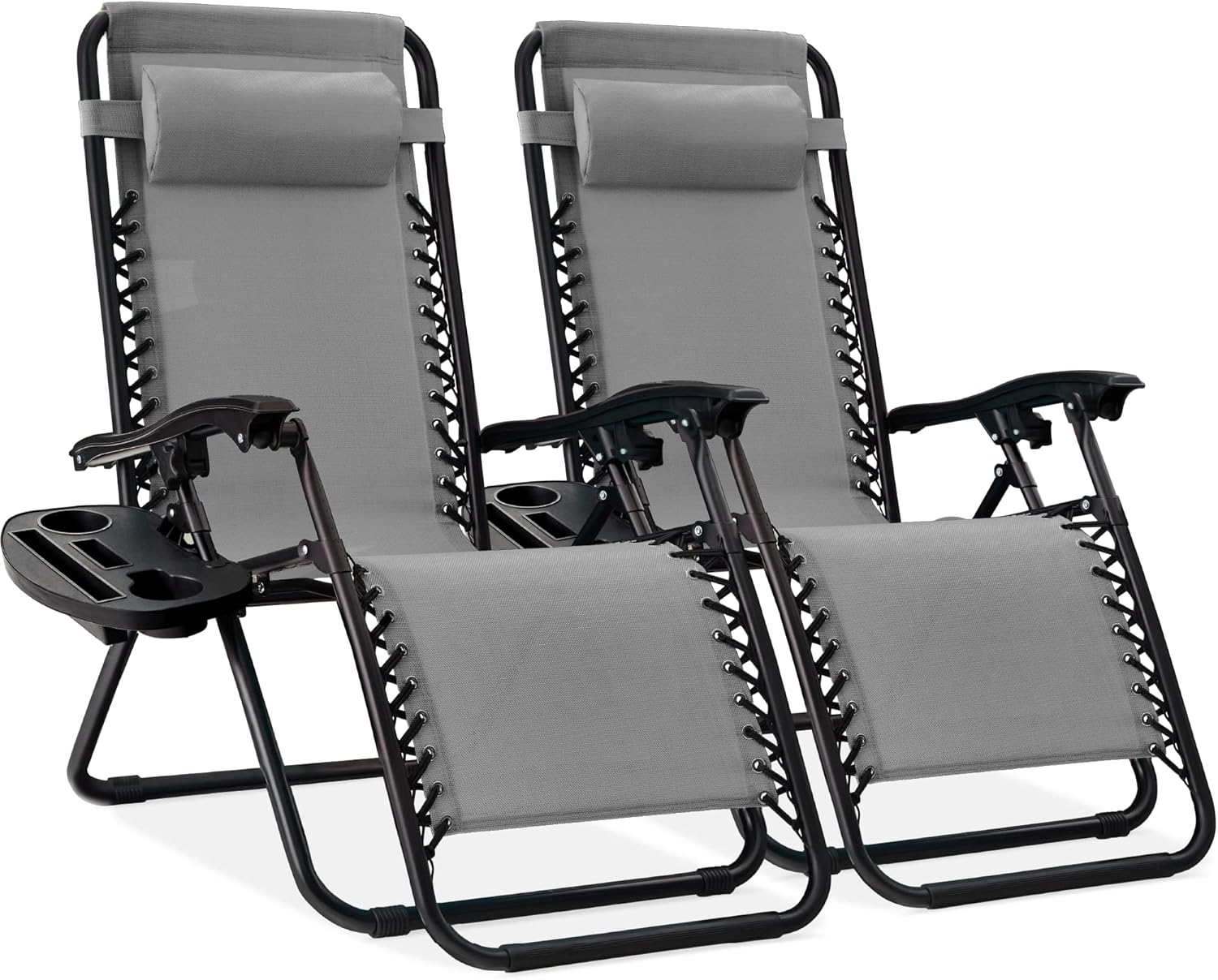 Adjustable Steel Mesh Zero Gravity Lounge Chair Recliners Set