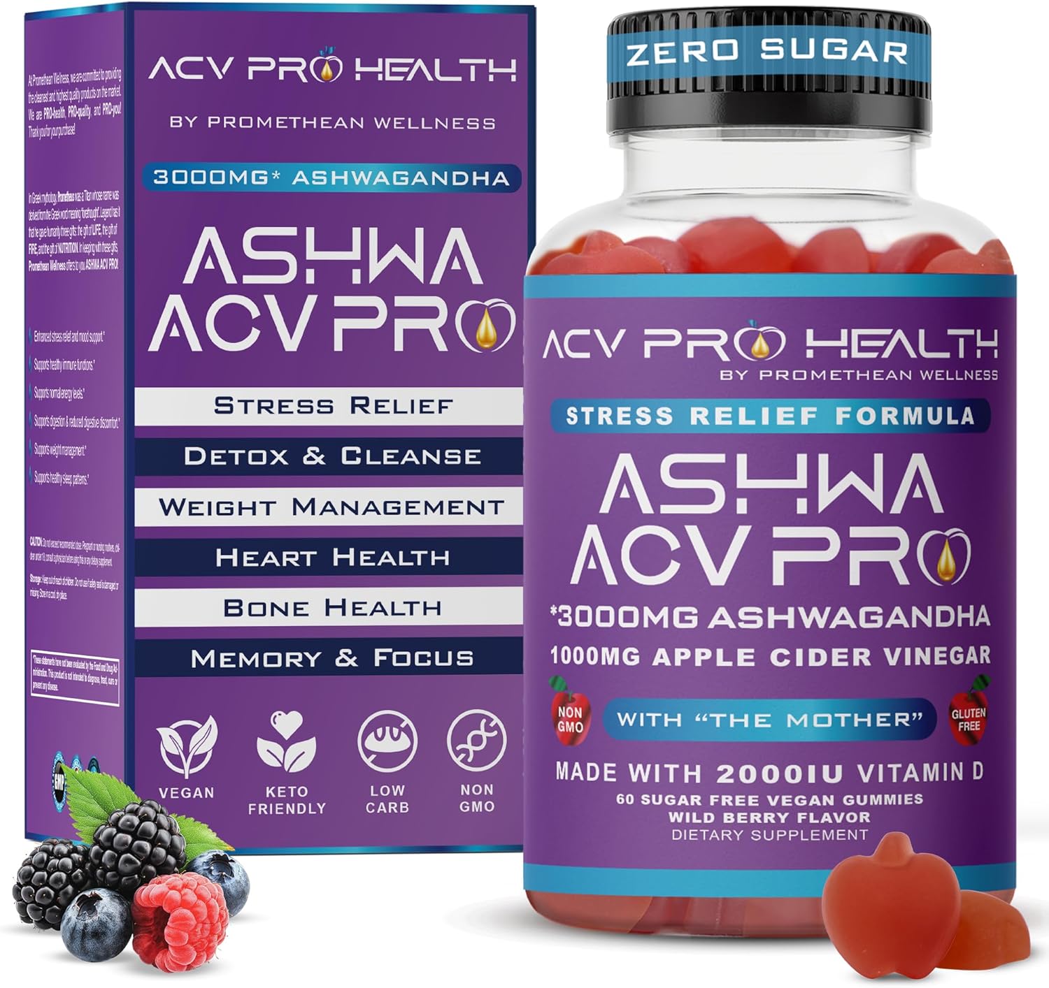 Stress relief gummies with Ashwa & ACV - Promethean Wellness
