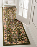 Unique Loom Sialk Hill Runner 2ft 7in x 10ft - Durable Green Runner
