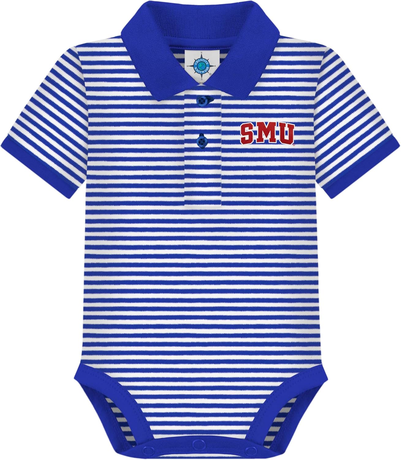 Creative Knitwear College Baby Striped Polo Bodysuit for Infants