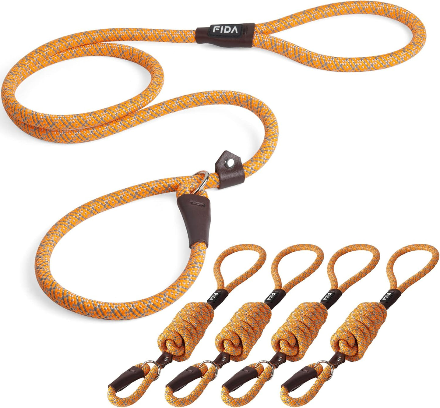 Durable Slip Lead Dog Leash Bulk Pack of 5 for Training