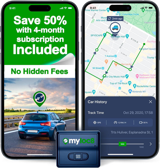 GPS Tracker for Vehicles with Magnet - Real-Time 4G LTE Device