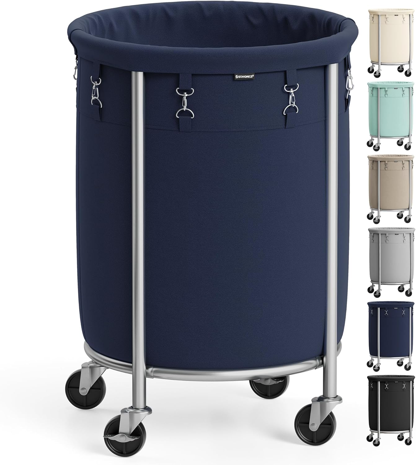 SONGMICS 29-Gallon Laundry Basket with Wheels for Easy Transport