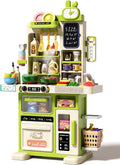 33.8in Kids Kitchen Playset 63PCS with Lights & Sounds - Realistic