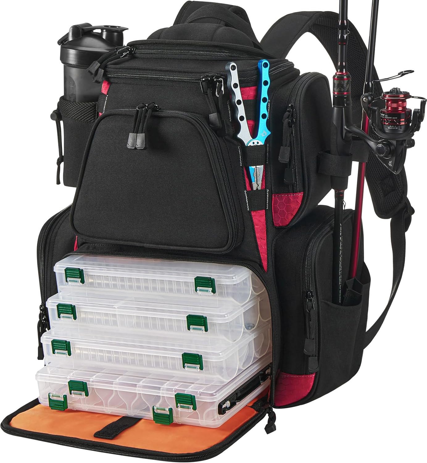 Piscifun Fishing Tackle Backpack: 4 Trays, Rain Cover - Ultimate Outdoor Storage!