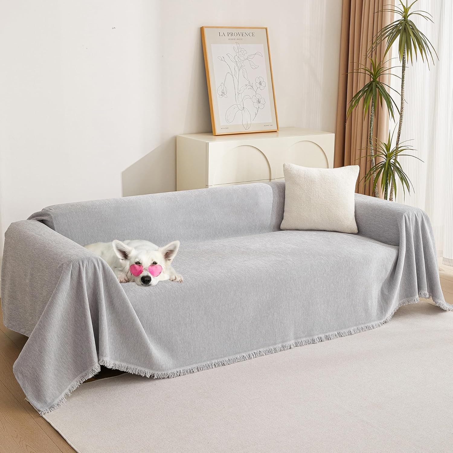 MYSKY HOME Washable Sofa Cover for Dogs, Durable Couch Protector