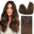 Clip in Hair Extensions Real Human Hair 24in 7Pcs - Seamless Look