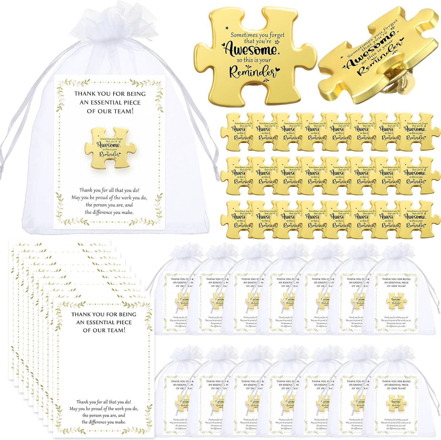 Employee Appreciation Gifts Puzzle Piece Lapel Pin Bulk Set