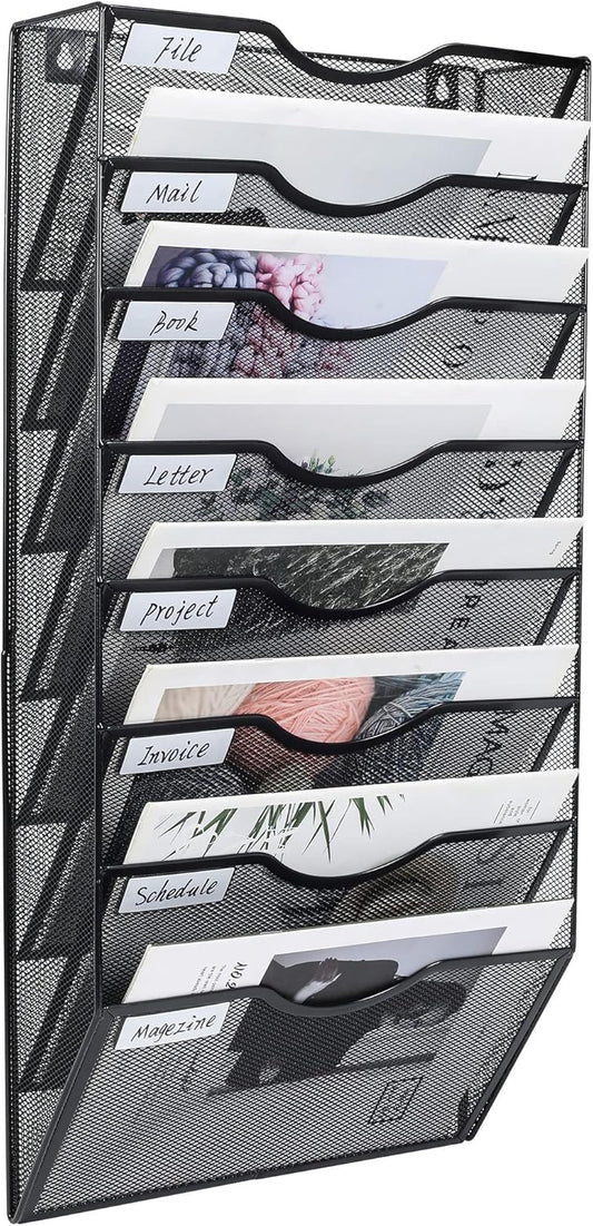 PAG Hanging Wall File Holder Organizer for Office with 8 Pockets