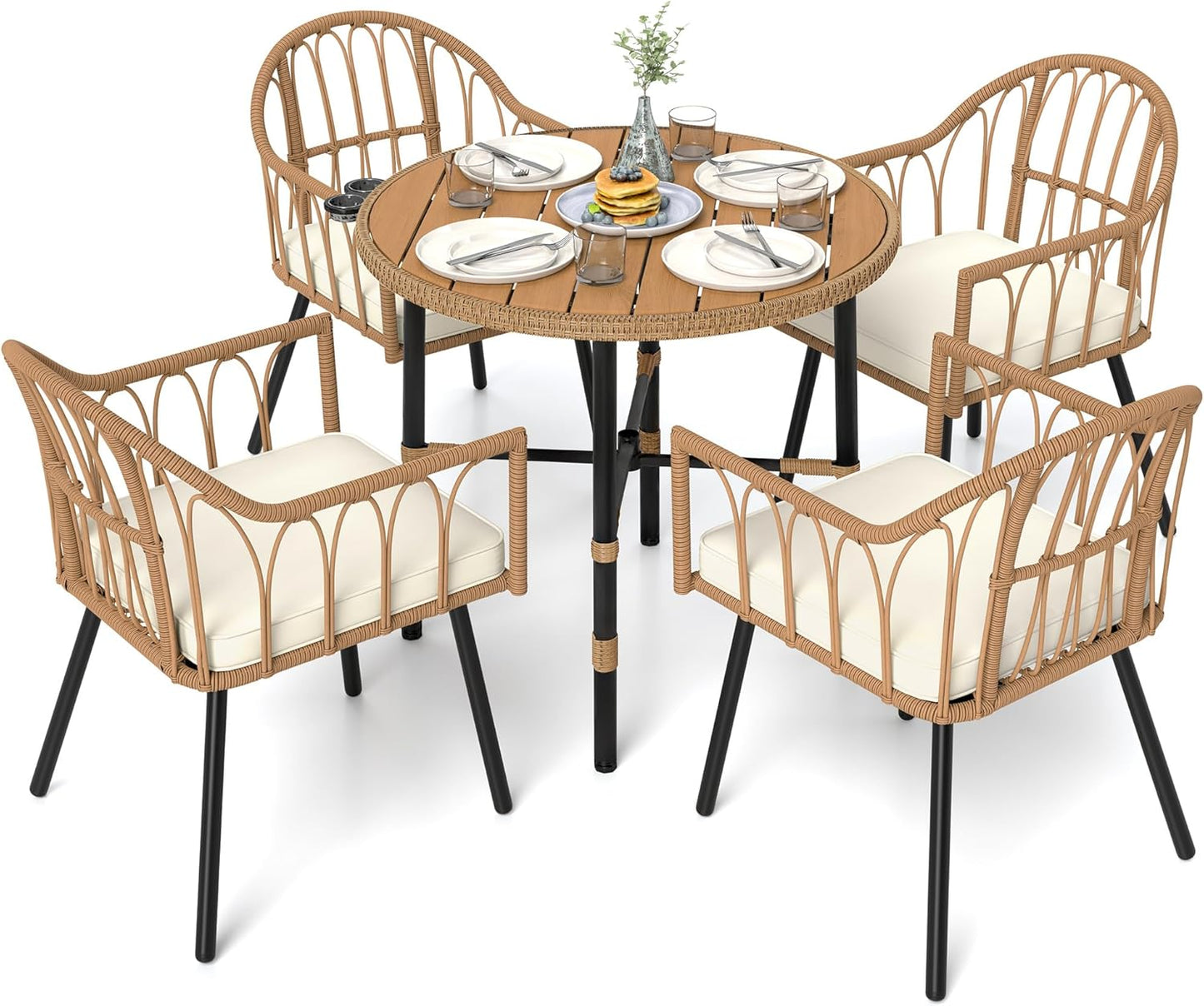 YITAHOME 5-Piece Dining Table Set with 4 Chairs for Kitchen