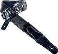 Black Padded Guitar Strap with Christian Tooling And Cross - Comfort