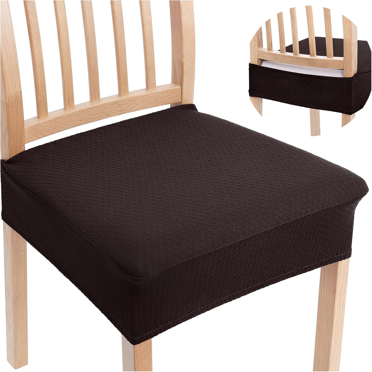 Smiry Stretch Jacquard Seat Covers for Dining Room Chairs Set