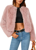 Women's Faux Fur Cropped Jacket 2025 - Fluffy Shaggy Coat