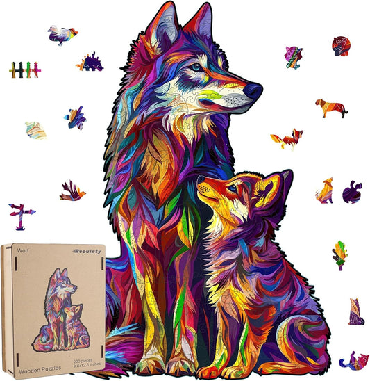 Wolf Puzzles for Adult 500 Piece - Luxurious Wooden Family Game