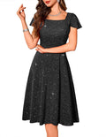 Sequin Prom Dress for Teens and Women - Elegant Flutter Sleeve Midi