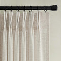 Elegant Beige Sheer Linen Pinch Pleated Curtains for Stylish Decor