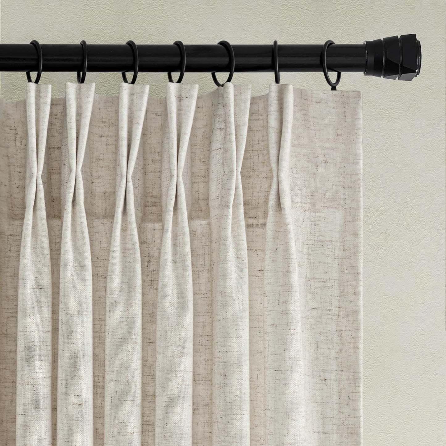 Beige Pinch Pleated Linen Sheer Curtains for Elegant Spaces