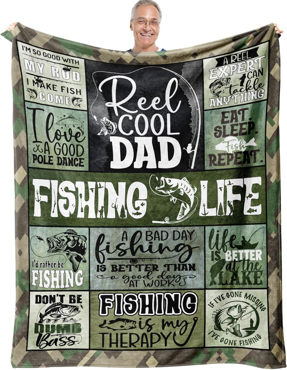 Dad's Birthday Fishing Blanket - Cozy Gift!
