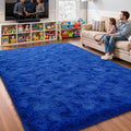 Zentavio Boys Rugs for Bedroom Blue 5x8 - Soft Navy Shag Carpet
