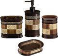Zahari Home 4pc Zambia Bathroom Accessories Set - Stylish Resin Set