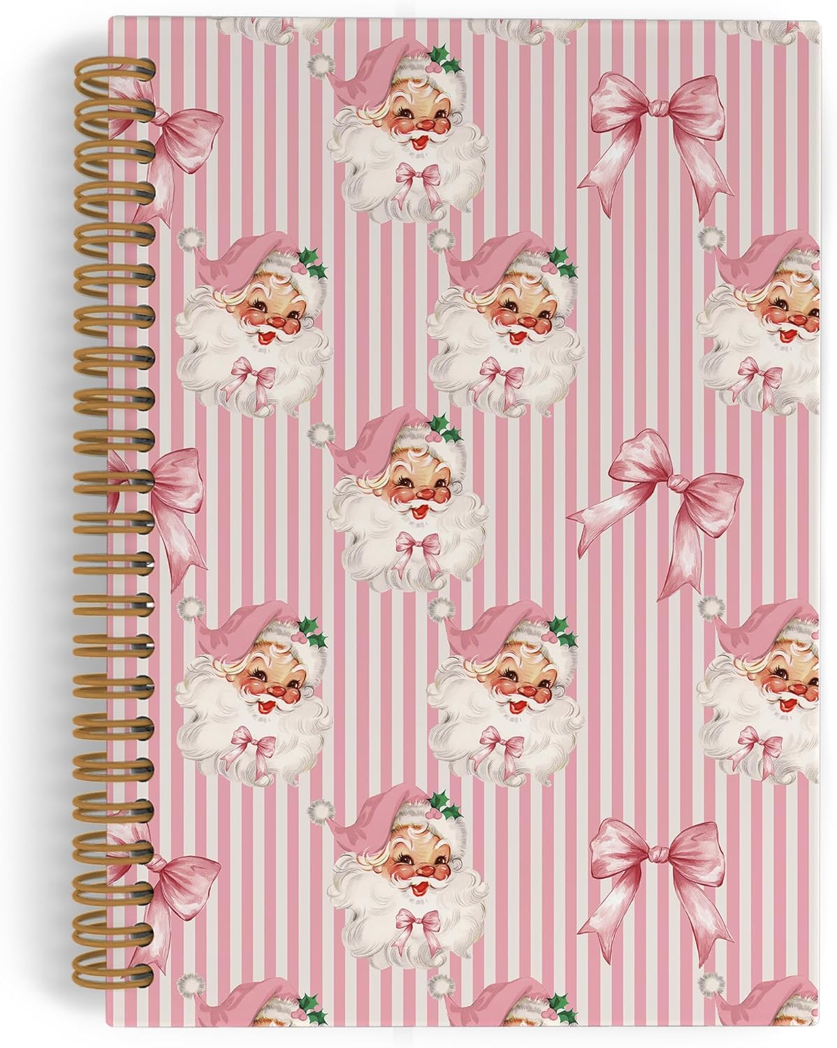 Coquette Pink Santa Notebook - Festive School Supplies for Teens