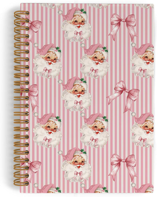 Coquette Pink Santa Notebook - Festive School Supplies for Teens