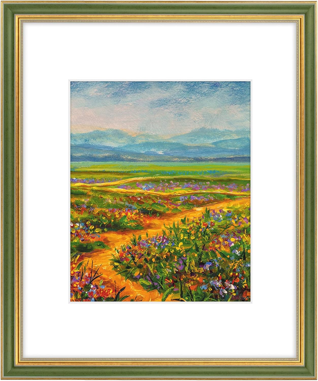 16x20 Ornate Picture Frame with White Mat for 11x14 Photo