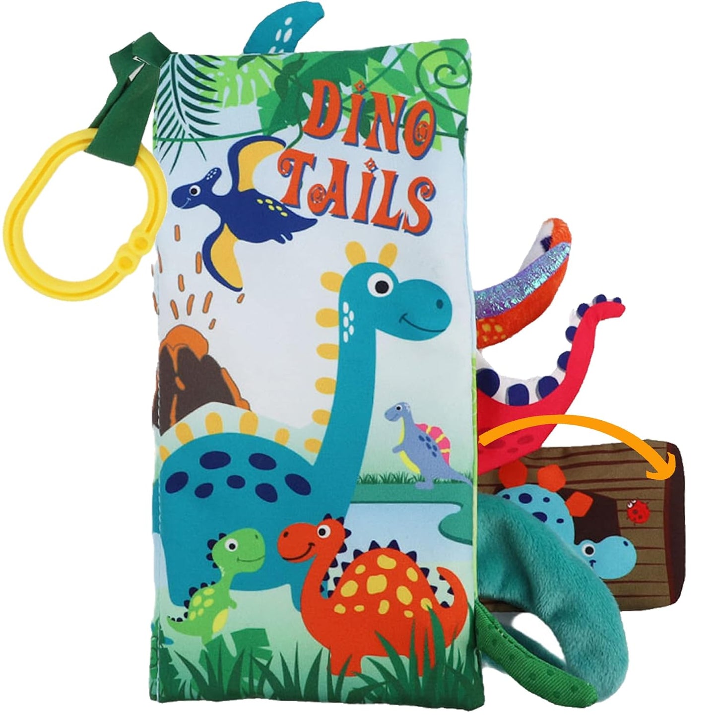 Dinosaur Crinkle Cloth Baby Book - Interactive Sensory Toy