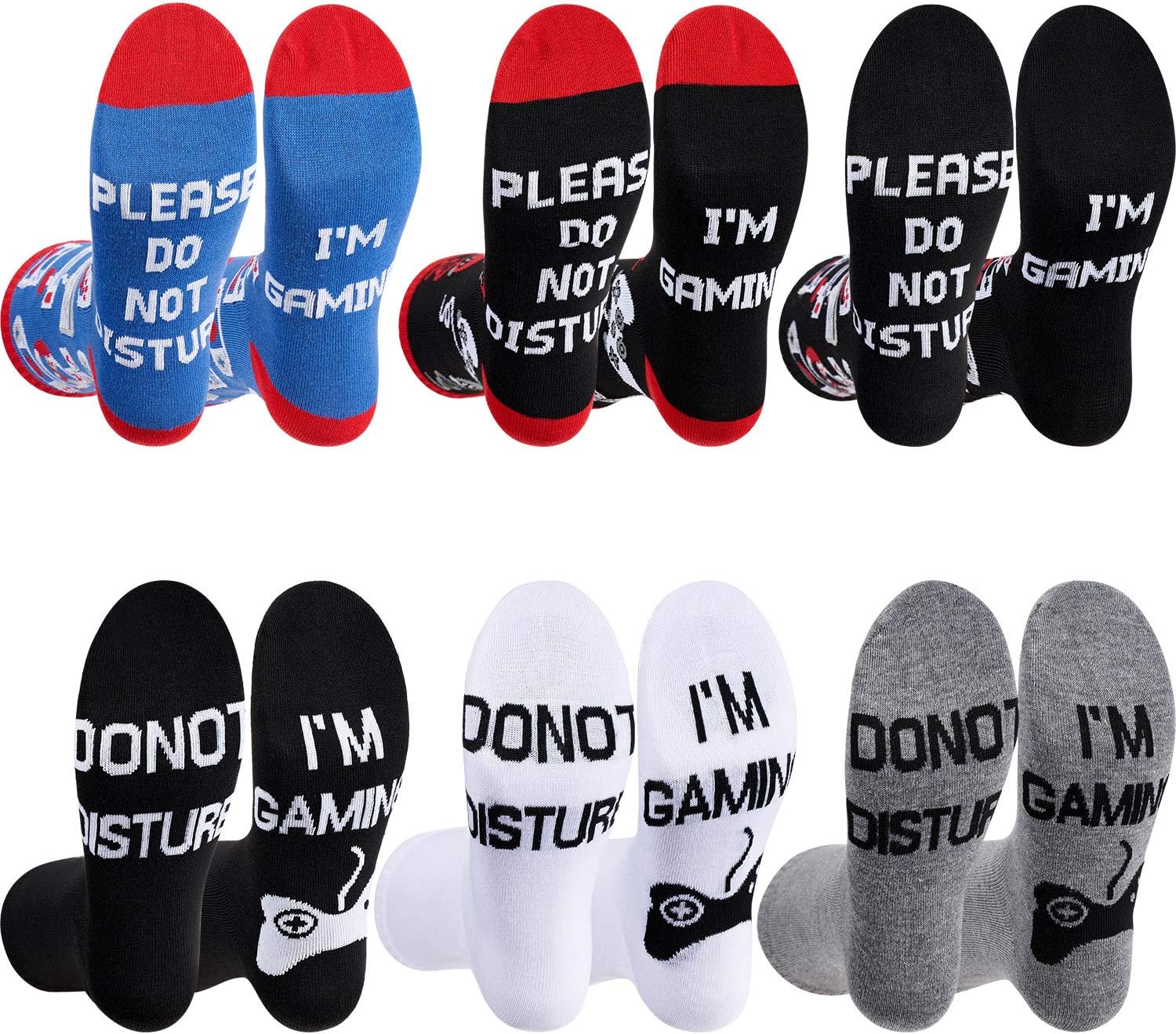 6 Pairs Funny Gaming Socks for Valentines, SATINIOR