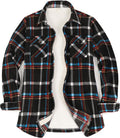 Womens Sherpa Fleece Lined Flannel Shirt Jacket - Plush Warmth